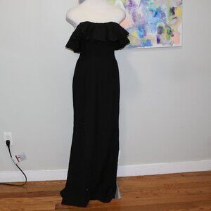 C/MEO Collective | CMEO Ruffle Strapless Gown in Black